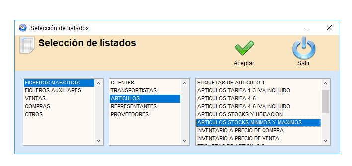 listados